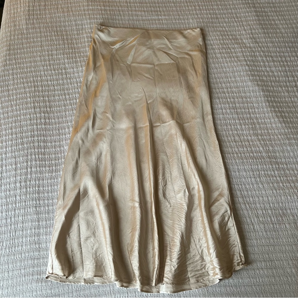 Quince Silk Washable Skirt in Champagne